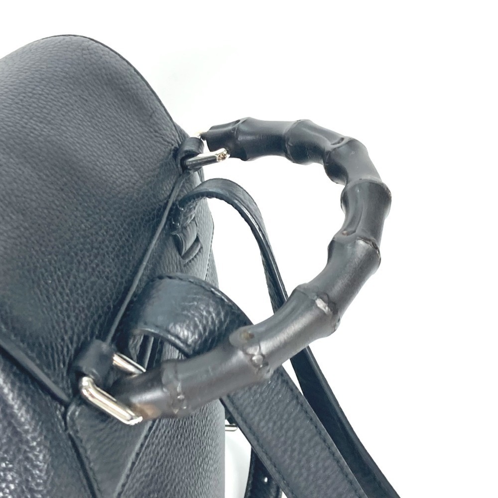 GUCCI Authentic Black Leather Bamboo Backpack - Picture 5 of 16